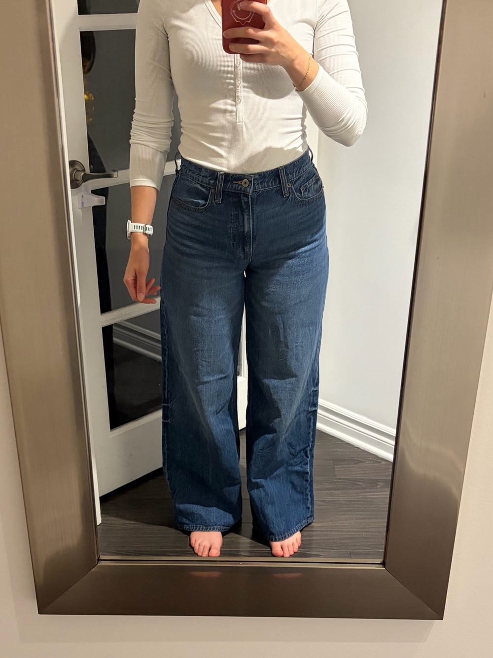 Abercrombie & Fitch - Jeans bleus taille haute